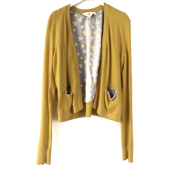 Anthropologie Sweaters - HWR Yellow "Trieste Topper" Knit Cardigan Sweater
